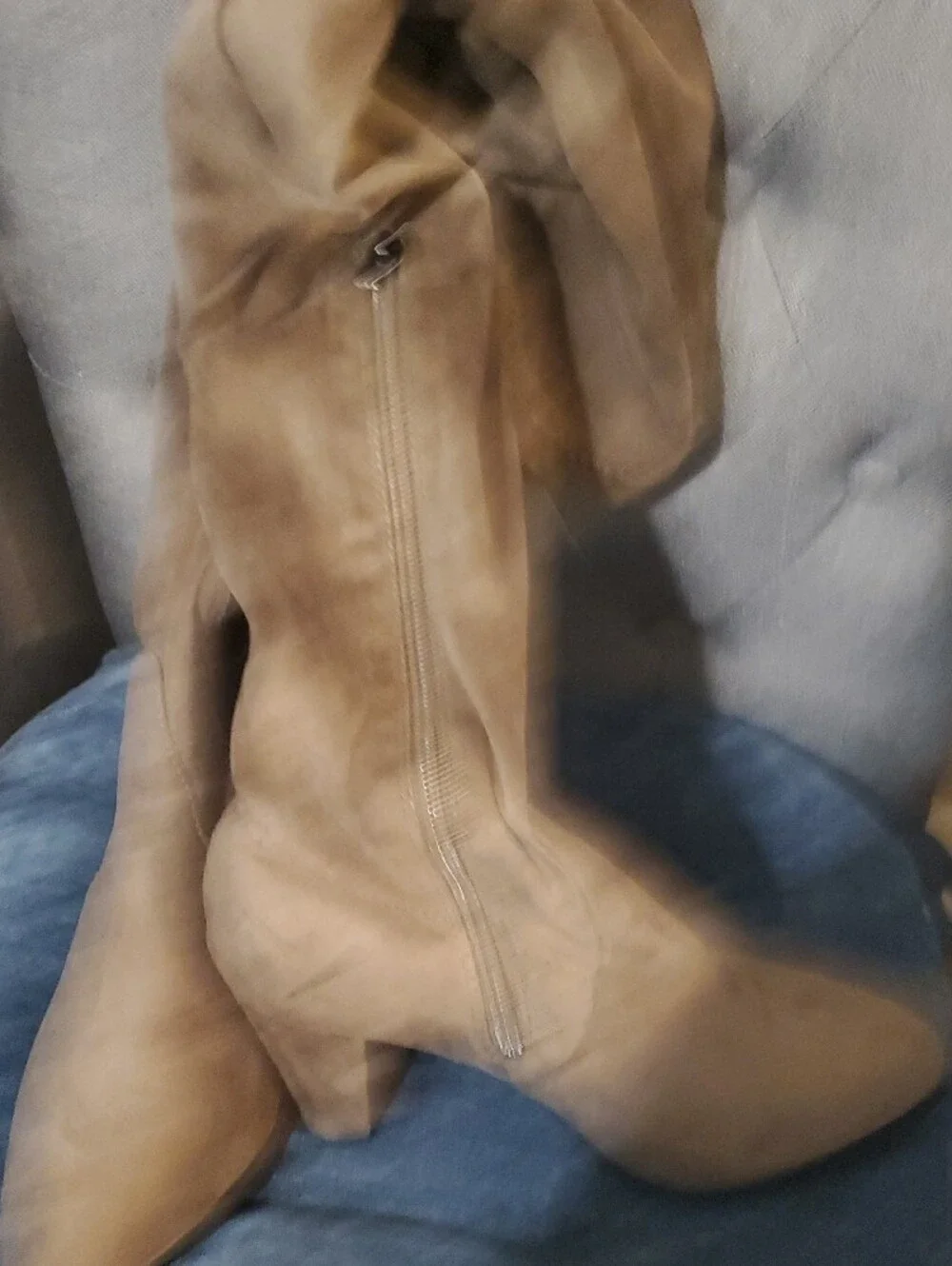 Catherine Malandrino Taupe Suede Over-the-Knee Boots